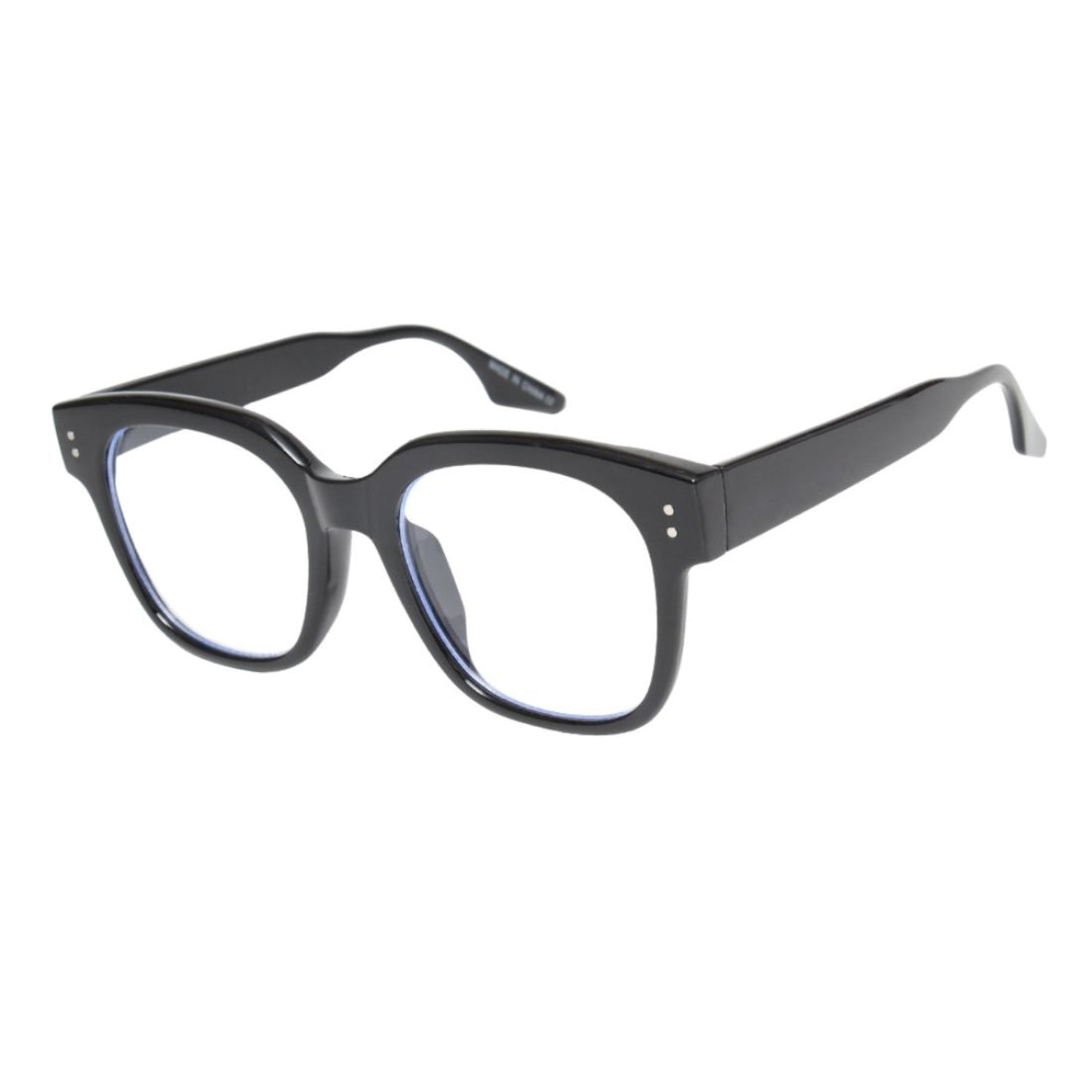 A square frame with subtle silver details on the front for a polished touch.
