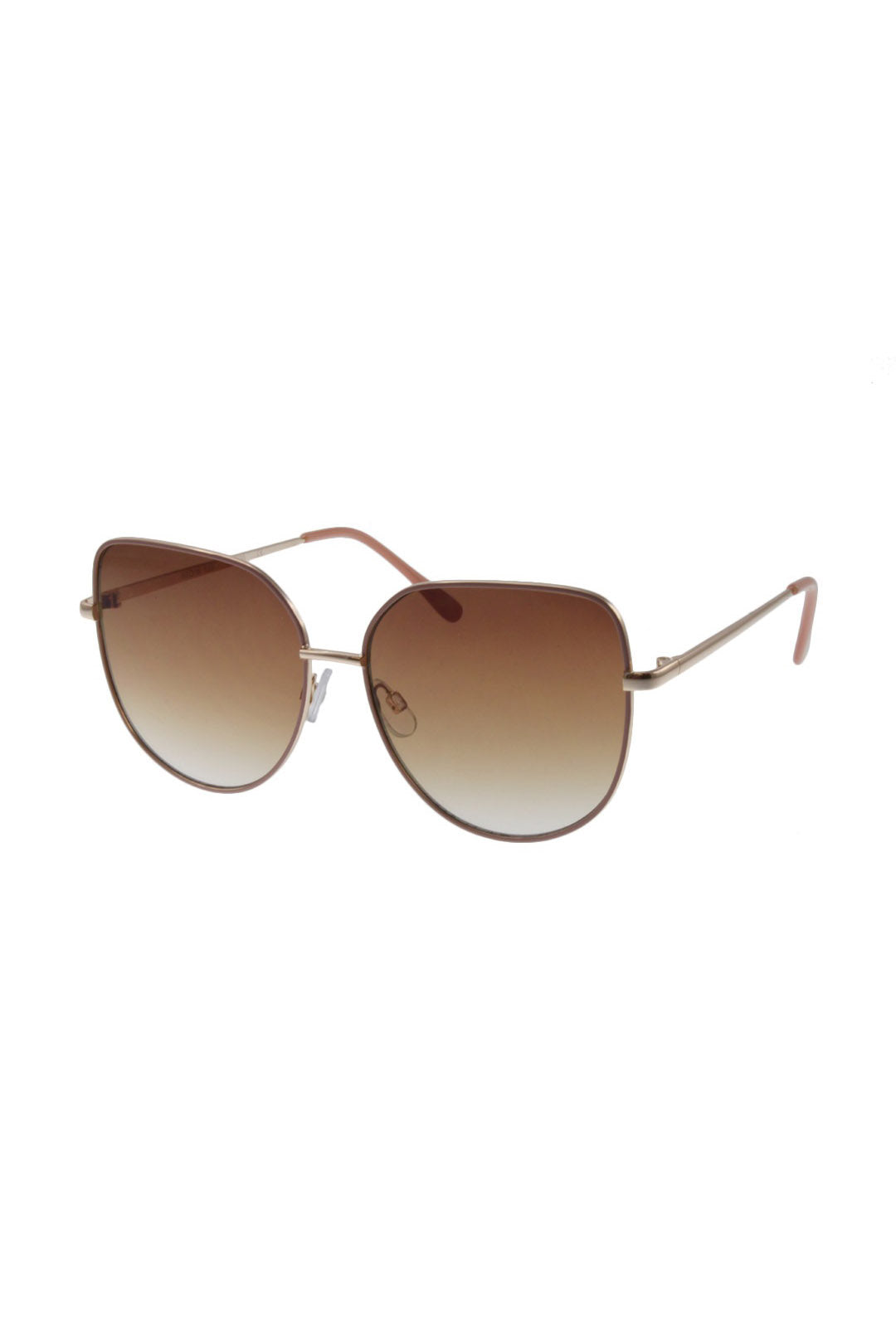 Booked and Busy cat eye sunglasses in black with copper accents, UV protection, stylish eyewear for women