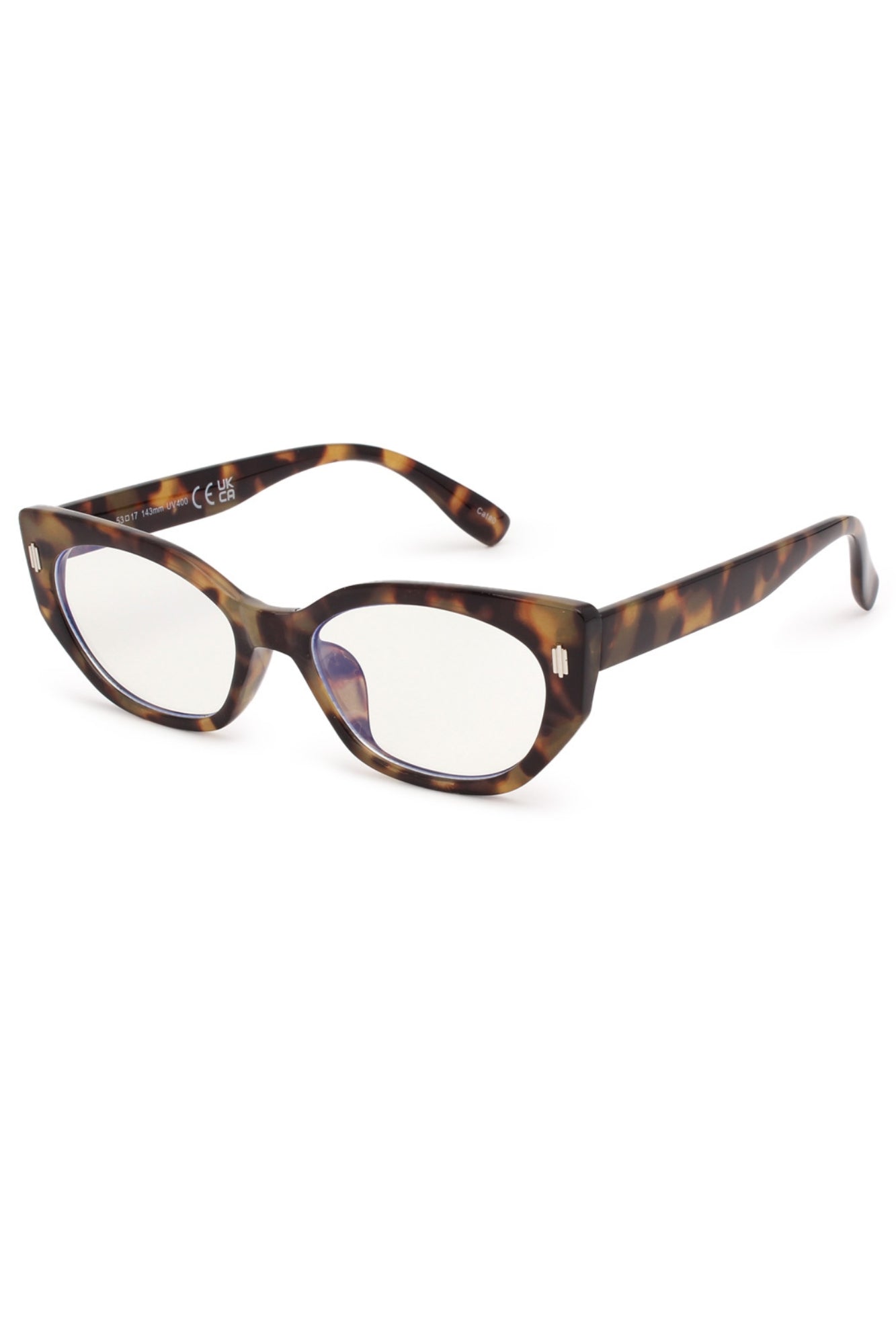  A sharp tort cat eye blue light  frame with attitude. 