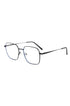 Oversized square frame in clear, blending modern style with functionality.