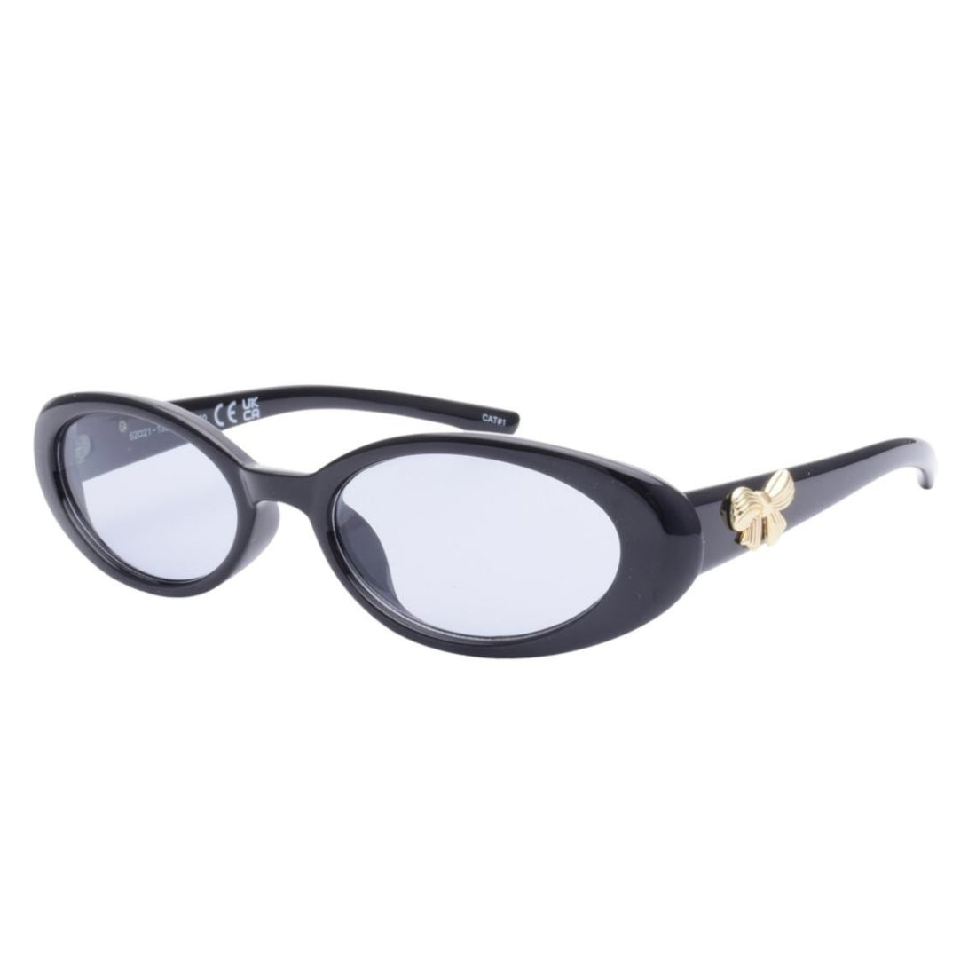 Black sunglasses with a gold bow