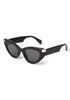 Silver-detailed cat eye frame for trendy looks