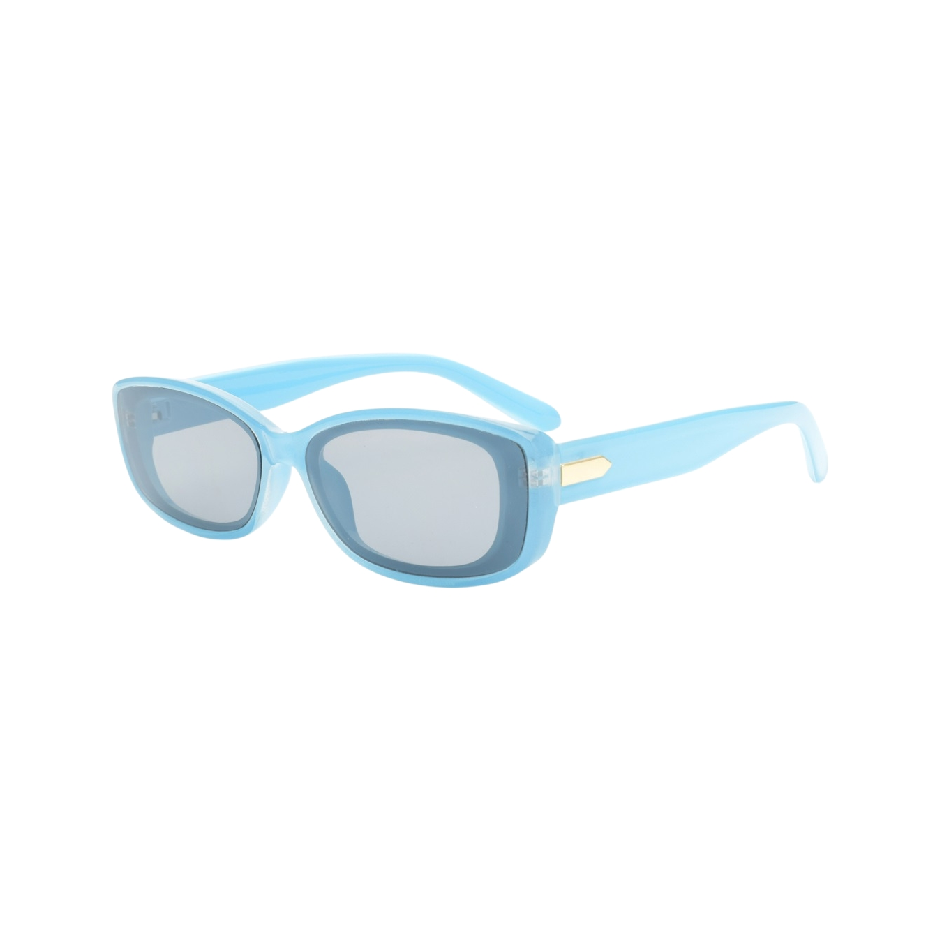Blue frame sunglasses with gold details 