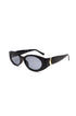 Stylish cat eye sunglasses with gold accents, offering UV and blue light protection.