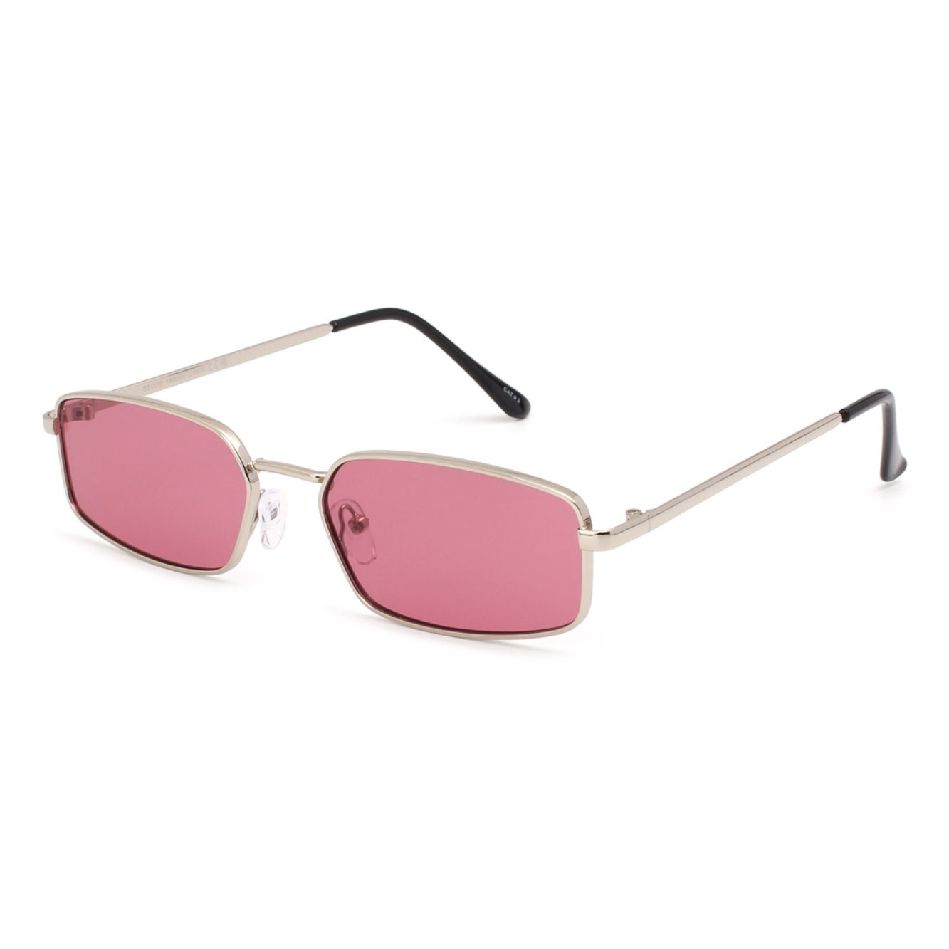 Metal Sunglasses with pink lenses and gold frame 